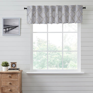 Frayed Lattice Creme & Black Valance 16x72 VHC Brands - The Fox Decor